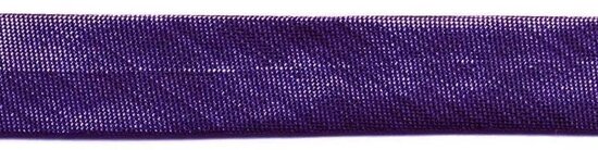 Paars metallic gevouwen biaisband 13 mm (ca. 10 meter)