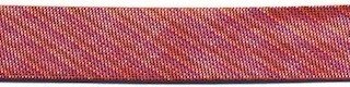 Rood gestreept metallic gevouwen biaisband 13 mm (ca. 10 meter)