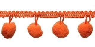 Pompom band oranje 20 mm (ca. 16 meter)