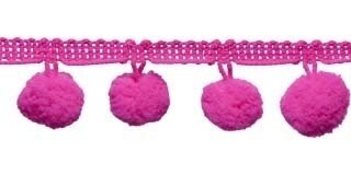 Pompom band knal roze 20 mm (ca. 16 meter)