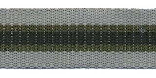 Tassenband 25 mm streep grijs/legergroen/zwart STEVIG (ca. 5 m)