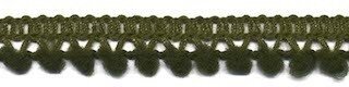 Mini pompomband legergroen 10 mm (ca. 32 meter)