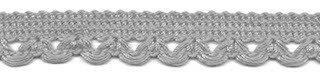 Sierband met lus-/schulprandje grijs 12 mm (ca. 32 meter)
