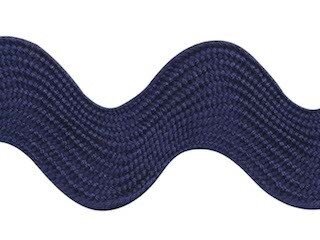 Donker blauw zig-zag band 25 mm (ca. 16 meter)