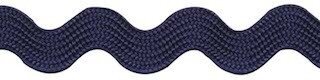 Donker blauw zig-zag band 10 mm (ca. 16 meter)
