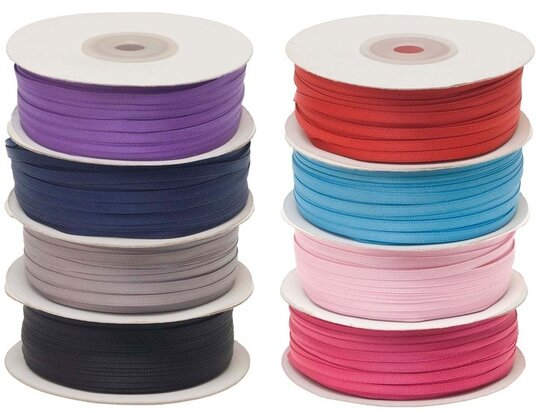Set: 8 kleuren 4 mm satijnband (ca. 720 m)