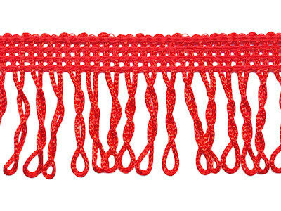 Franjeband gedraaid rood ca. 32 mm (ca. 22 meter)