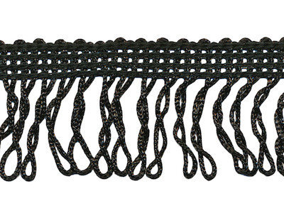Franjeband gedraaid zwart ca. 32 mm (ca. 22 meter)