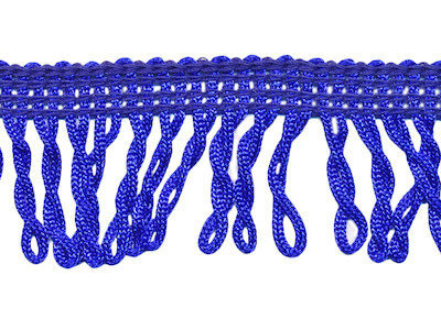 Franjeband gedraaid kobalt blauw ca. 32 mm (ca. 22 meter)