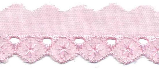 Broderie roze 25 mm 