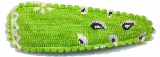 Haarknip met haarkniphoesje groen paisley 5 cm