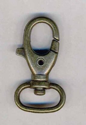 Musketonhaak / sleutelhanger bronskleurig ovaal 20 mm 