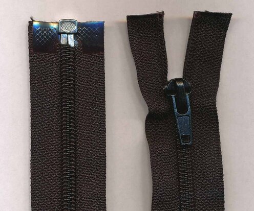 Deelbare rits zwart 45 cm