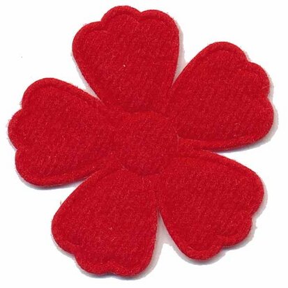 Applicatie bloem rood groot