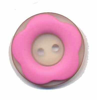 Bloemknoop met opstaande rand roze 25 mm 