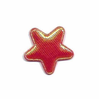 Applicatie glim ster rood klein 25 mm (ca. 25 stuks)