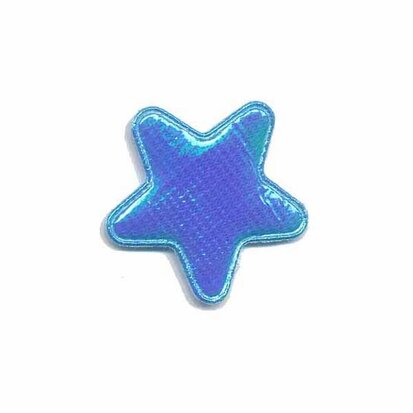 Applicatie glim ster blauw klein 25 mm (ca. 25 stuks)