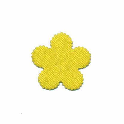 Applicatie glitter bloem geel/goud klein 25 mm (ca. 25 stuks)