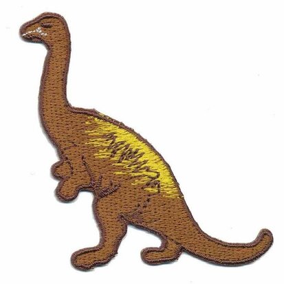 Opstrijkbare applicatie dinosaurus bruin (5 stuks)