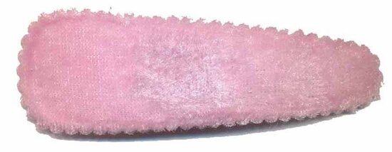 Haarknip met haarkniphoesje fluweel licht roze 7 cm (10 stuks)