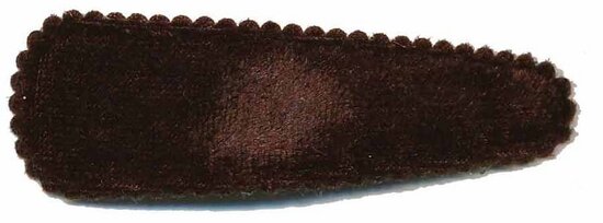 Haarknip met haarkniphoesje fluweel bruin 7 cm (10 stuks)