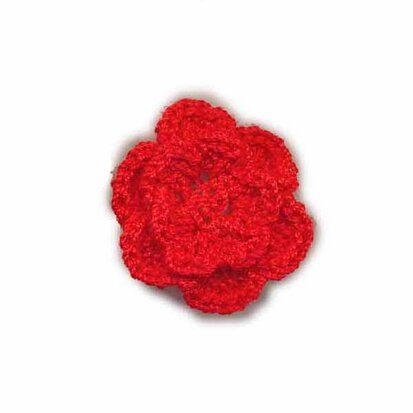 Gehaakt roosje rood 25 mm (10 stuks)