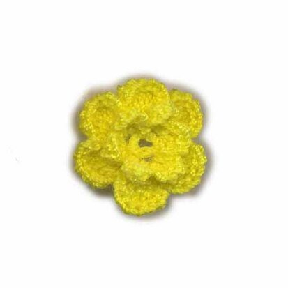 Gehaakt roosje geel 25 mm (10 stuks)