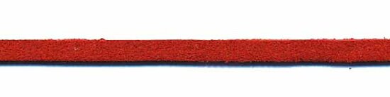 Imitatie suede veter rood 3 mm (ca. 10 m)