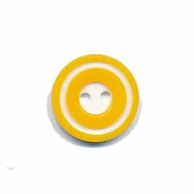 Knoop 'donut' klein geel 15 mm (ca. 50 stuks)