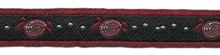 Zwart-bordeaux-licht grijs sierband 12 mm (ca. 22 m)