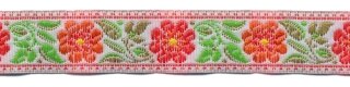 Oranje-rood-groen bloemband 12 mm (ca. 22 m)