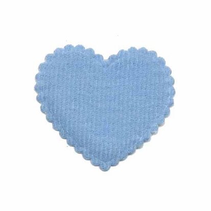 Applicatie ruitjes hart licht blauw middel 35 x 30 mm (ca. 25 stuks)