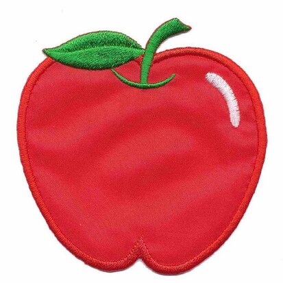Opstrijkbare applicatie appel rood (5 stuks)