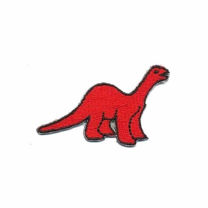 Opstrijkbare applicatie dinosaurus rood (5 stuks)