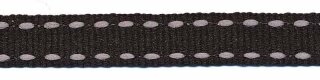 Zwart-grijs stippel grosgrain/ribsband 10 mm (ca. 25 m)