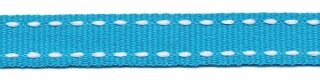 Petrol-wit stippel grosgrain/ribsband 10 mm (ca. 25 m)