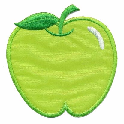 Opstrijkbare applicatie appel groen (5 stuks)