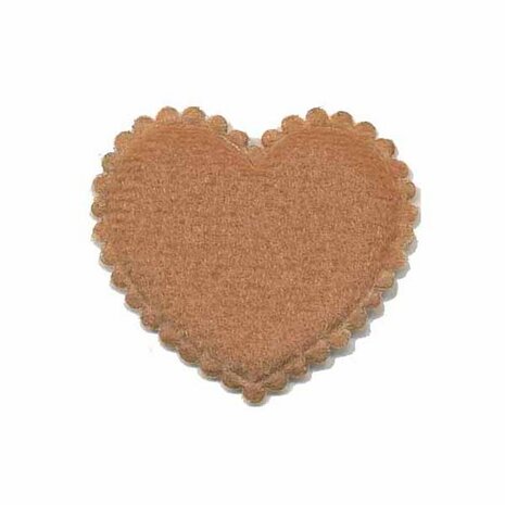 Applicatie hart met pailletten goud middel 35 x 30 mm (10 stuks)