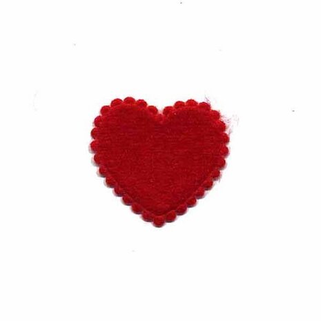 Applicatie geruit hart rood klein 25 x 20 mm (ca. 25 stuks)