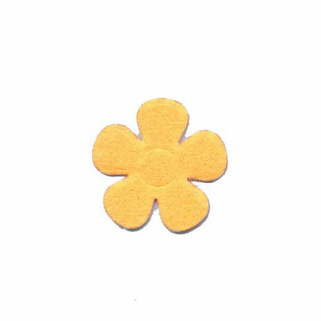 Applicatie geruite bloem oranje-wit klein 20 mm (ca. 25 stuks)
