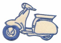 Applicatie scooter creme/blauw groot (5 stuks) Applicatie scooter creme/blauw groot (5 stuks)