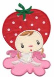 Applicatie aardbeienmeisje op roze wolkje groot (5 stuks) Applicatie aardbeienmeisje op roze wolkje groot (5 stuks)