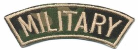 Opstrijkbare applicatie leger/army 'Military' (5 stuks) Opstrijkbare applicatie leger/army 'Military' (5 stuks)