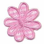 Applicatie geruite bloem roze 35 mm (10 stuks) Applicatie geruite bloem roze 35 mm (10 stuks)