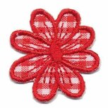 Applicatie geruite bloem rood 35 mm (10 stuks) Applicatie geruite bloem rood 35 mm (10 stuks)