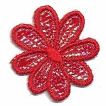 Applicatie glim bloem rood 35 mm (10 stuks) Applicatie glim bloem rood 35 mm (10 stuks)