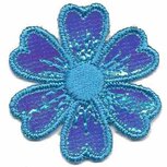 Applicatie glim bloem blauw 40 mm (10 stuks) Applicatie glim bloem blauw 40 mm (10 stuks)