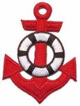 Opstrijkbare applicatie anker rood met zwart-witte boei (5 stuks) Opstrijkbare applicatie anker rood met zwart-witte boei (5 stuks)