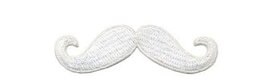 Opstrijkbare applicatie snor wit (5 stuks) Opstrijkbare applicatie snor wit (5 stuks)