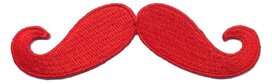 Opstrijkbare applicatie snor rood GROOT (5 stuks) Opstrijkbare applicatie snor rood GROOT (5 stuks)